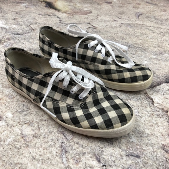 Keds Original Womens Black White Gingham Sneakers - Picture 2 of 7